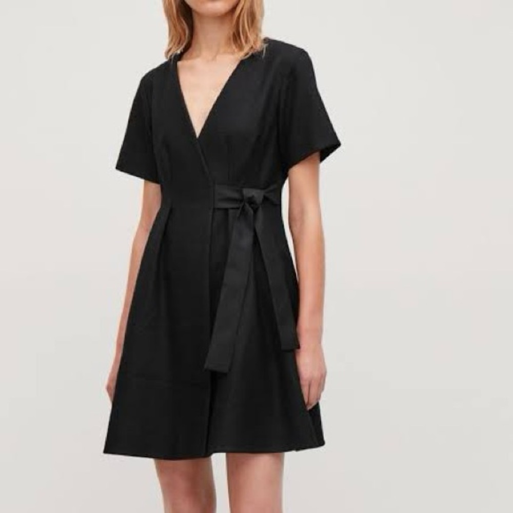 Cos Wrap Black Dress